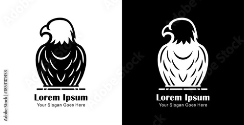 Eagle logo design with back view