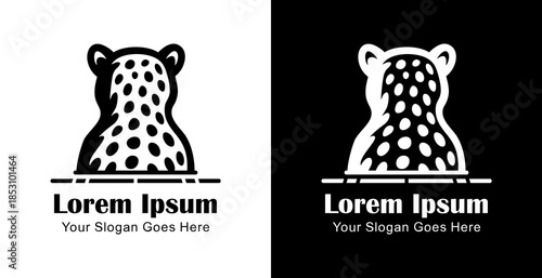 Leopard logo design with back view