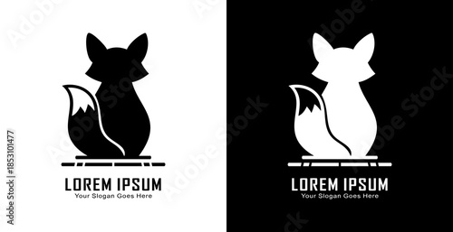 Fox logo design with back view