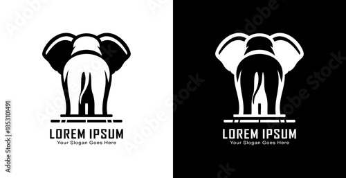 Elephant logo design with back view