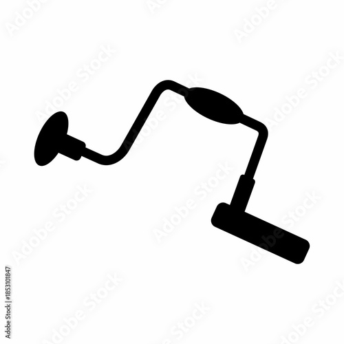 Brace Hand Drill Silhouette. Flat image