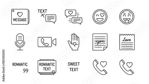 love, heart, valentine, message, icon, communication, romantic, text, emoticon, speech, bubble, telephone, call, hand, card, chat, contact, talk, dial, microphone, voice, camcorder, video, camera