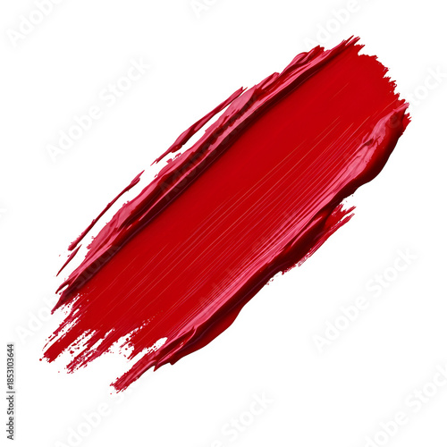 Red Paint Brushstroke isolated on transparent background 