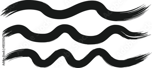 Wavy Brush Strokes Set