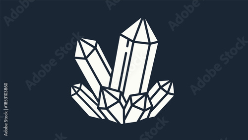 Stunning crystal cluster on dark background for luxury designs, Generative AI.