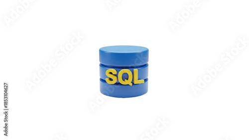 Blue database cylinder with SQL on it