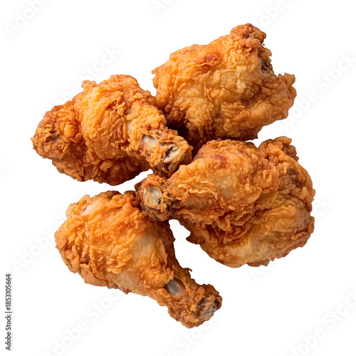 Crispy Fried Chicken Drumsticks isolated on transparent background 