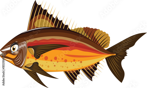 vector illustration of a fish on a white background