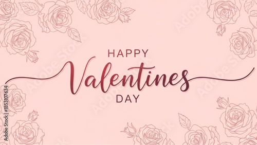 A beautifully designed Valentine's Day greeting card, adorned with elegant floral illustrations and a heartfelt message of love, perfect for expressing affection and celebrating the spirit of romance.
