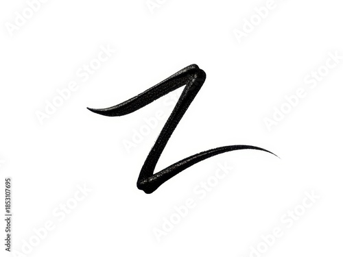 Black liquid eyeliner stroke swatch isolated on white background