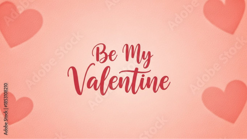 A heartfelt invitation radiates affection with the message Be My Valentine, accentuated by delicate heart illustrations and an inviting color palette, perfect for expressing love and tenderness.