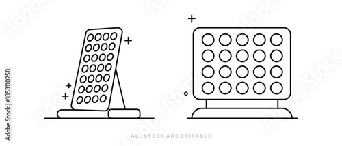 stadium spotlight icon, LED Light Panel, stage flood lamp icon set, Stage Lighting Icon, floodlight Silhouette, spotlight icon, vector illustration