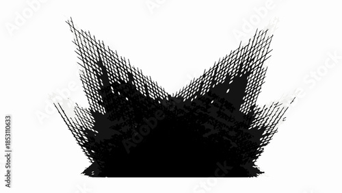 Abstract explosion of black lines on white background, symbolizing energy and chaos