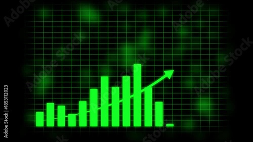 Wallpaper Mural Business growth concept in allusive graph chart showing marketing sales profit increasing to future target .4k Torontodigital.ca