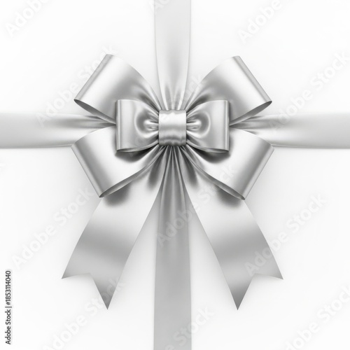 Elegant silver gift bow