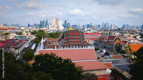 View of the city of Bangkok, Thailand, with its architecture that is both modern and more impoverished