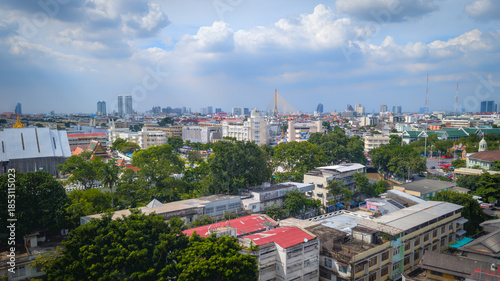 View of the city of Bangkok, Thailand, with its architecture that is both modern and more impoverished