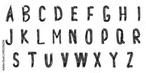 Alphabet letters in a stylized font