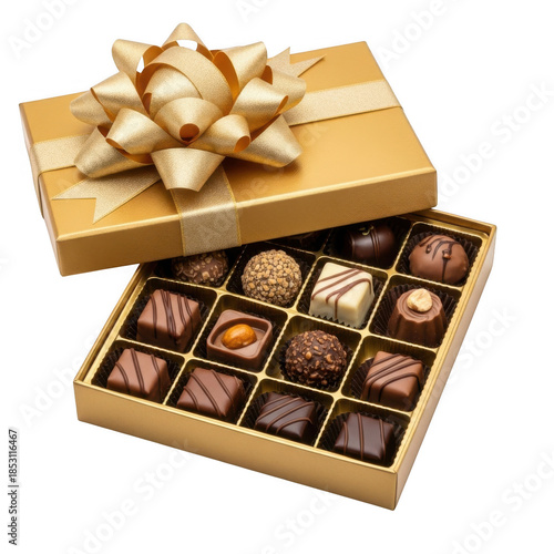 Elegant chocolate gift box with assorted treats
