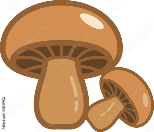 Cute Hand-Drawn Flat Mushrooms