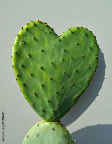Heart-shaped cactus close-up