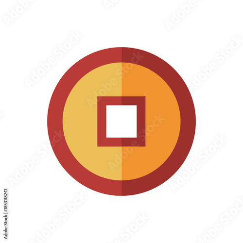 Traditional Chinese lucky coin icon symbolizing fortune and good luck. Free Download Traditional Chinese lucky coin icon symbolizing fortune and good luck. - GFXLoad