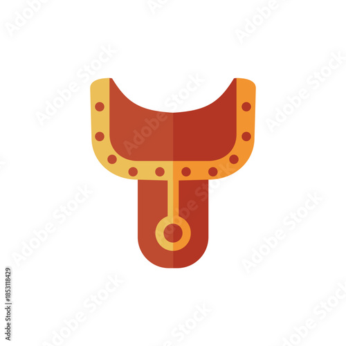 Decorative ornamental saddle icon for cultural themes.
