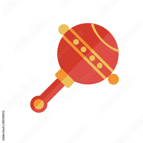 Traditional rattle drum icon symbolizing joy, music, and festive play.