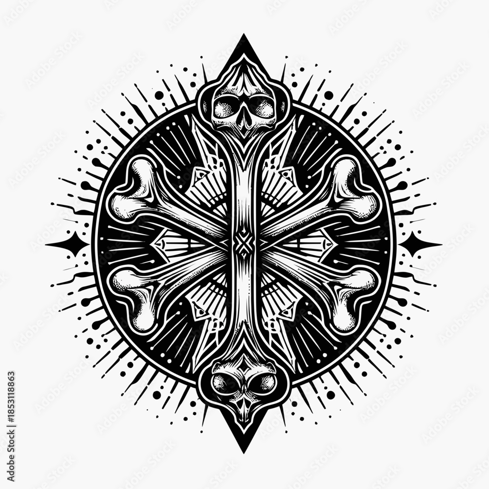 Fototapeta premium Skull knot tattoo