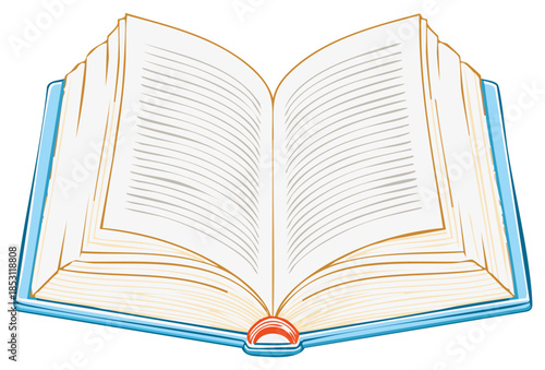 Open book vector graphic. Illustration for education, reading or literacy concepts.
