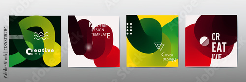 Abstract Modern Geometric Design Set for Creative Cover Art
