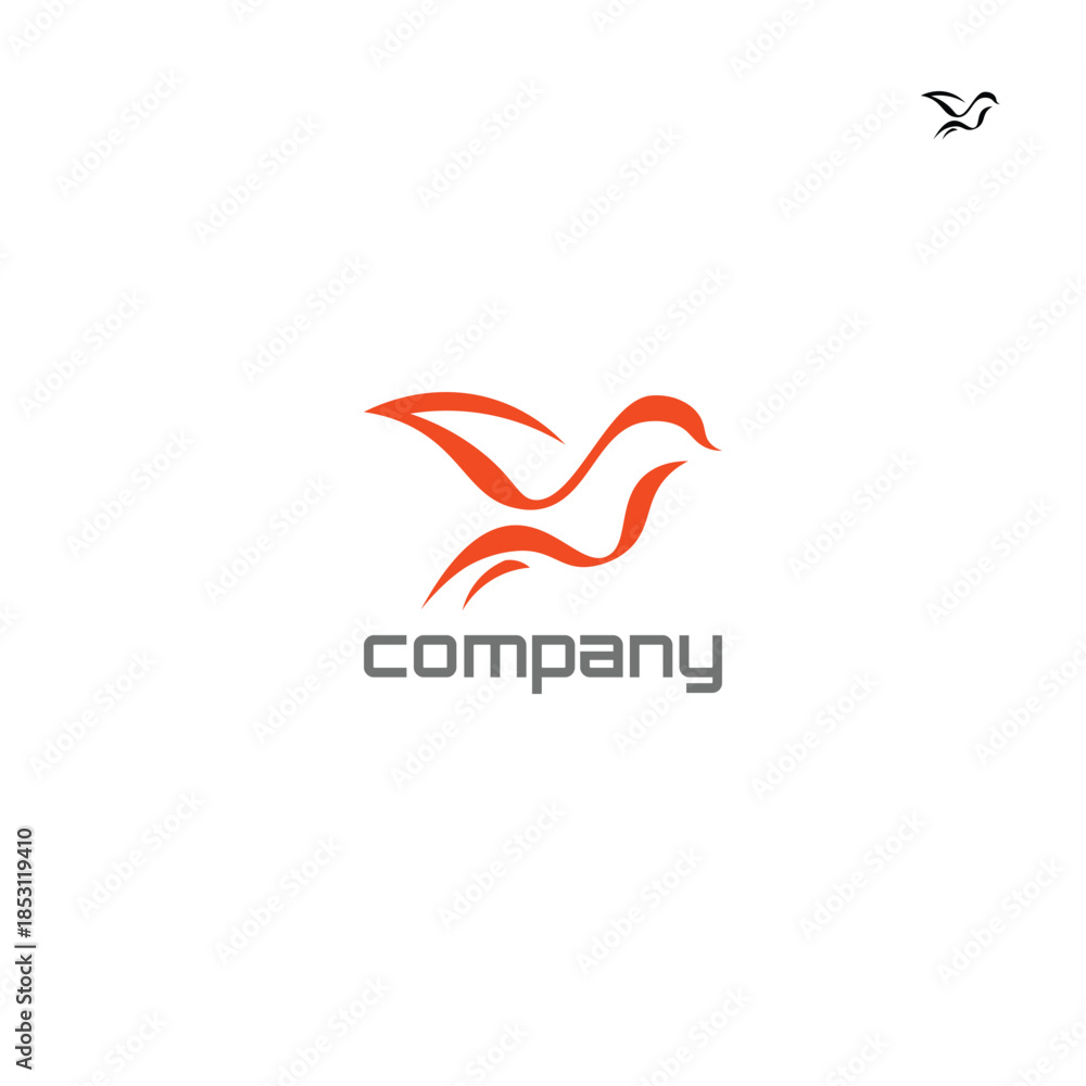 Obraz premium Flying Bird Minimal Logo Design