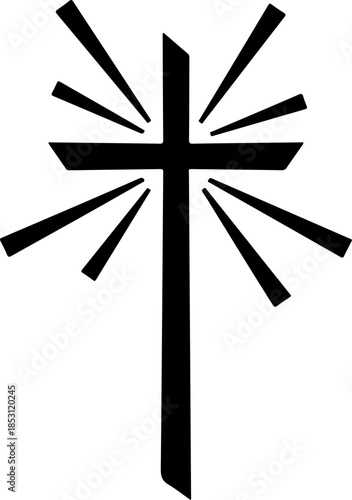 Crucifixion of Jesus Christ with Disciples Silhouette
