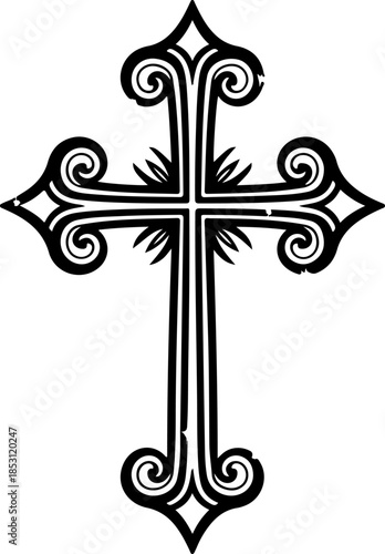 Crucifixion of Jesus Christ with Disciples Silhouette