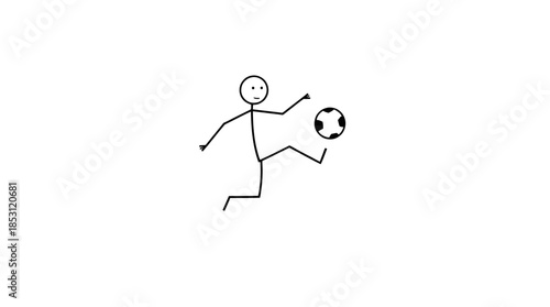 3D illustration of a vector soccer player silhouette athlete in action kicking a football towards a goal during a competitive game