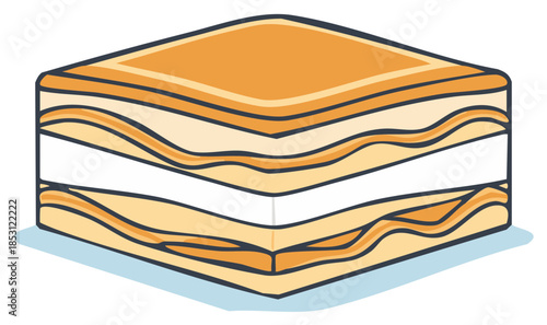 Delicious layered dessert illustration a sweet cake or ice cream sandwich treat