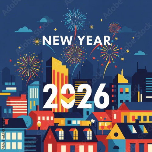 New Year Celebration 2026: The city skyline is alive with festive fireworks, a joyful display heralding the arrival of 2026.