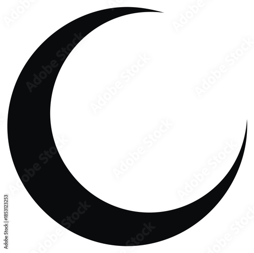Abstract crescent moon vector illustration isolated on white graphic for design