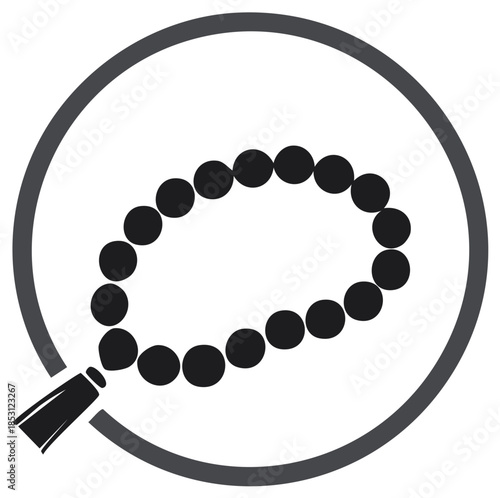 Islamic Prayer Beads Icon Tassel Circular Symbol