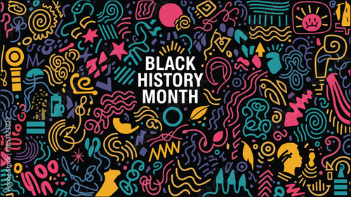 Black History Month Abstract Pattern Set – Modern African Culture Line Art