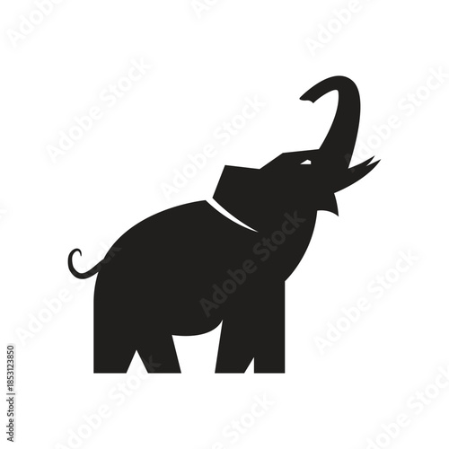 Elephant vector logo design tempate. Creative linear animal logotype inspiration