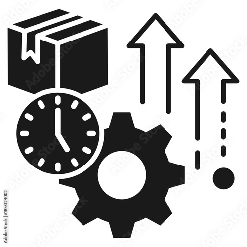 Productivity Glyph Icon Vector Illustration