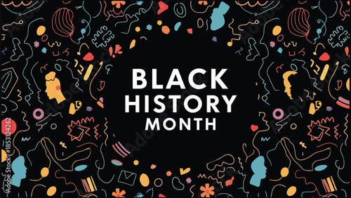 Black History Month Abstract Pattern Set – Modern African Culture Line Art