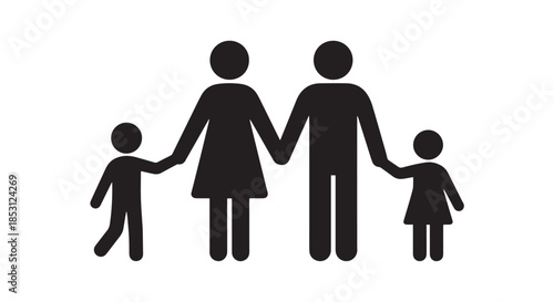 family silhouette vector