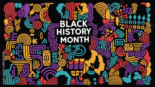 Black History Month Abstract Pattern Set – Modern African Culture Line Art