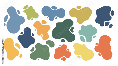 Modern Earth Tone Organic Amoeba Shapes Set