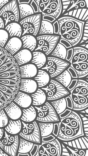  Mandala . Floral pattern .Ornament of flowers and leaves. Seamless loop footage.
