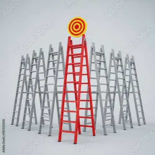 Red ladder standing out