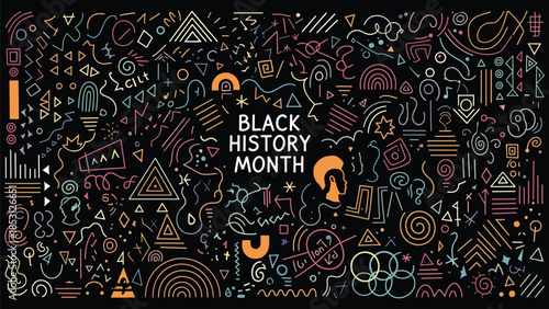 Black History Month Abstract Pattern Set – Modern African Culture Line Art