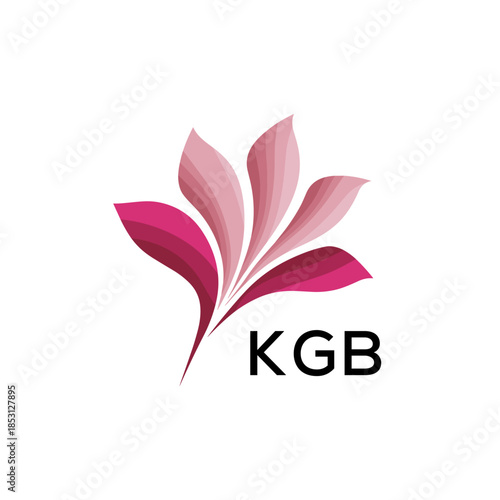  Modern Pink Leaf Logo Vector, KGB Later Logo, Gradient Petal Logo Concept, Creative Minimal Nature Logo, floral, abstract, logo, leaf, petal,  pink, gradient, 
